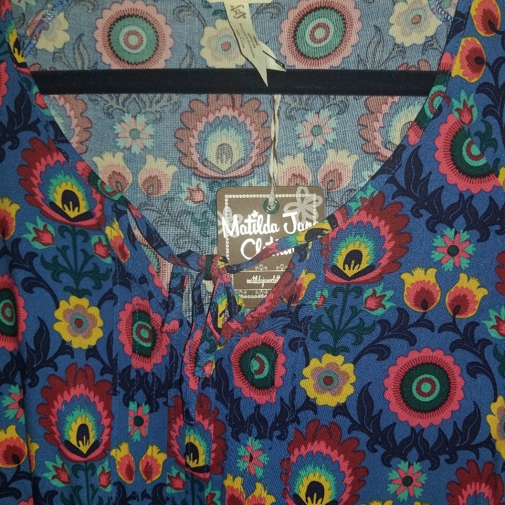 Matilda Jane dress, rousched waist with tie NWT xl